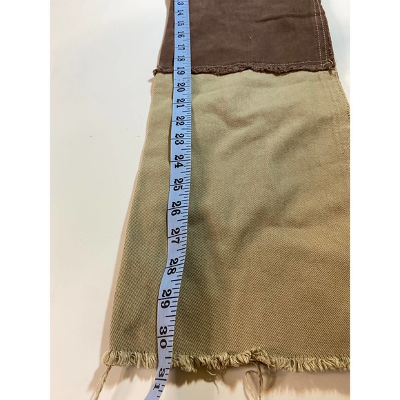 Jaded London Frayed Patchwork Brown Denim Boyfriend Jeans Size 26 - Picture 6 of 8